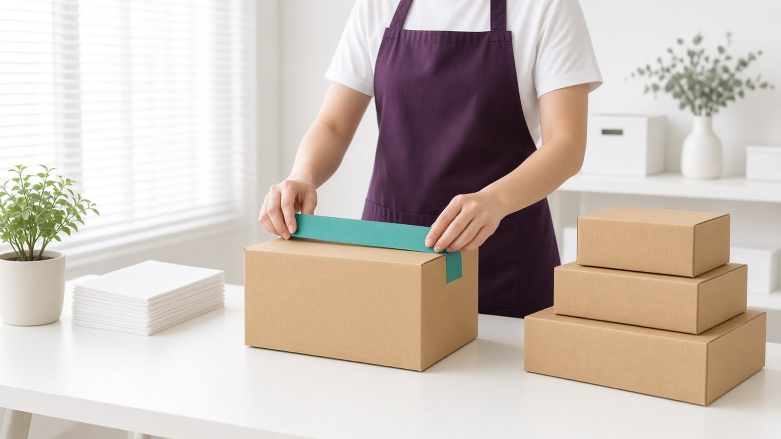 แพ็กกล่องพัสดุสำหรับออเดอร์จากแอป Ecommerce